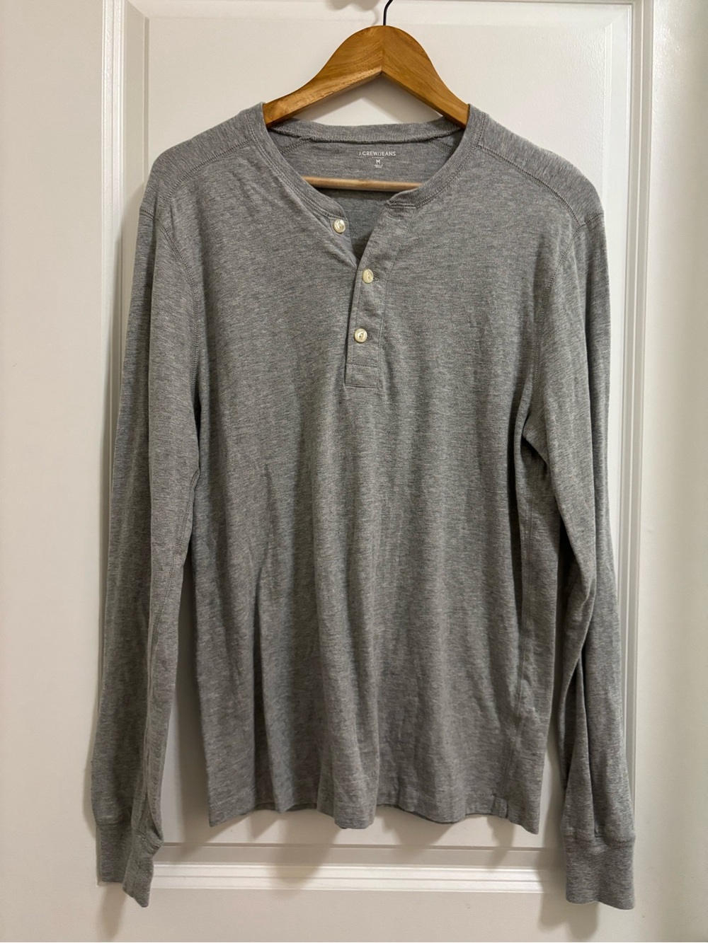 J. Crew Heather Gray Long-Sleeve Henley Shirt